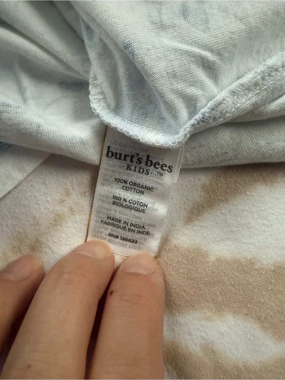 Burt's Bees Cream Tee with Blue Village Print